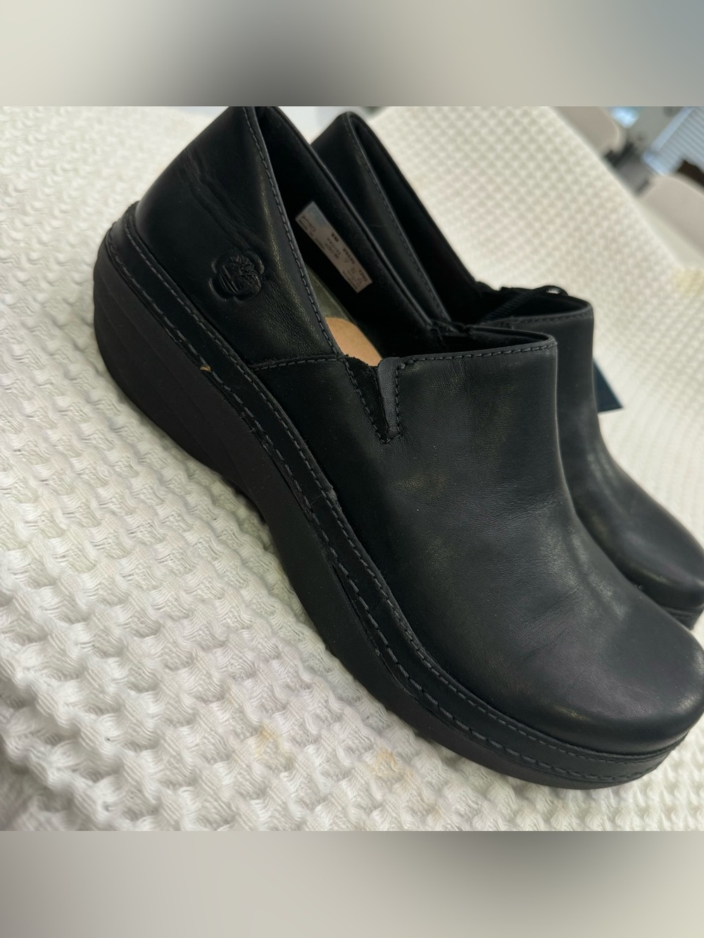 NWT Timberland PRO Renova Black Leather Slip on ANTI-SLIP Clogs MSRP $148 Size 9 - Picture 5 of 9